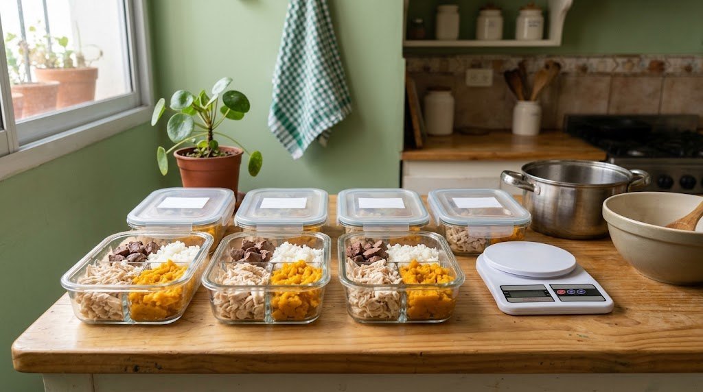 Tuppers con porciones de comida casera