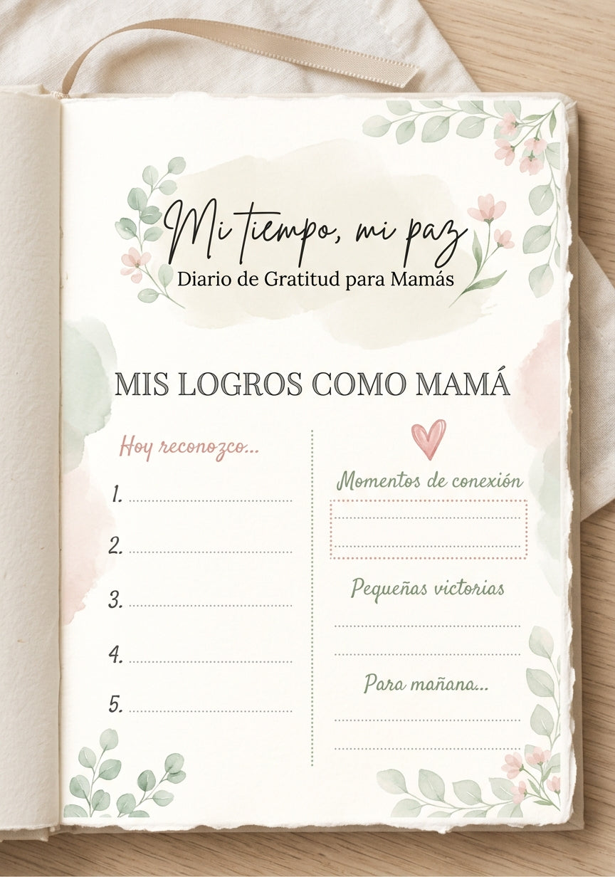 Mi tiempo, mi paz — Diario de Gratitud para Mamás